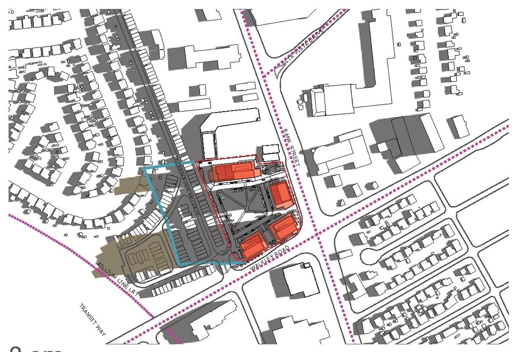 Construction site plan for project from page 57 of the file '2025-04-04 - Urban Design Review Panel Report - D07-16-24-0025'