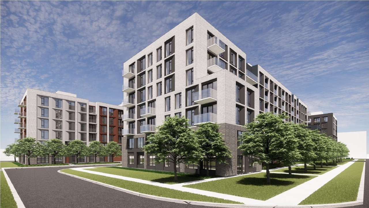 Rendering of building from page 10 of the file '2025-08-08 - Urban Design Brief - D07-16-25-0013'