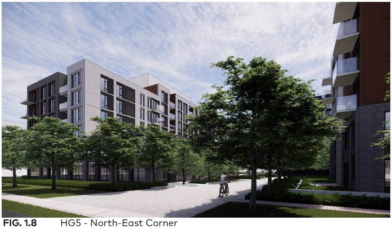 Rendering of building from page 10 of the file '2025-08-08 - Urban Design Brief - D07-16-25-0013'