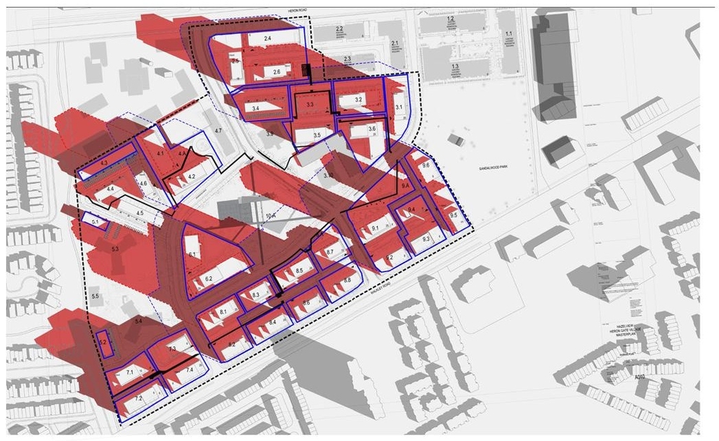 Construction site plan for project from page 74 of the file '2025-08-08 - Urban Design Brief - D07-16-25-0013'