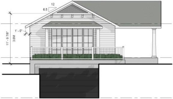 Rendering of building from page 14 of the file '2023-03 Elevations and Renderings'
