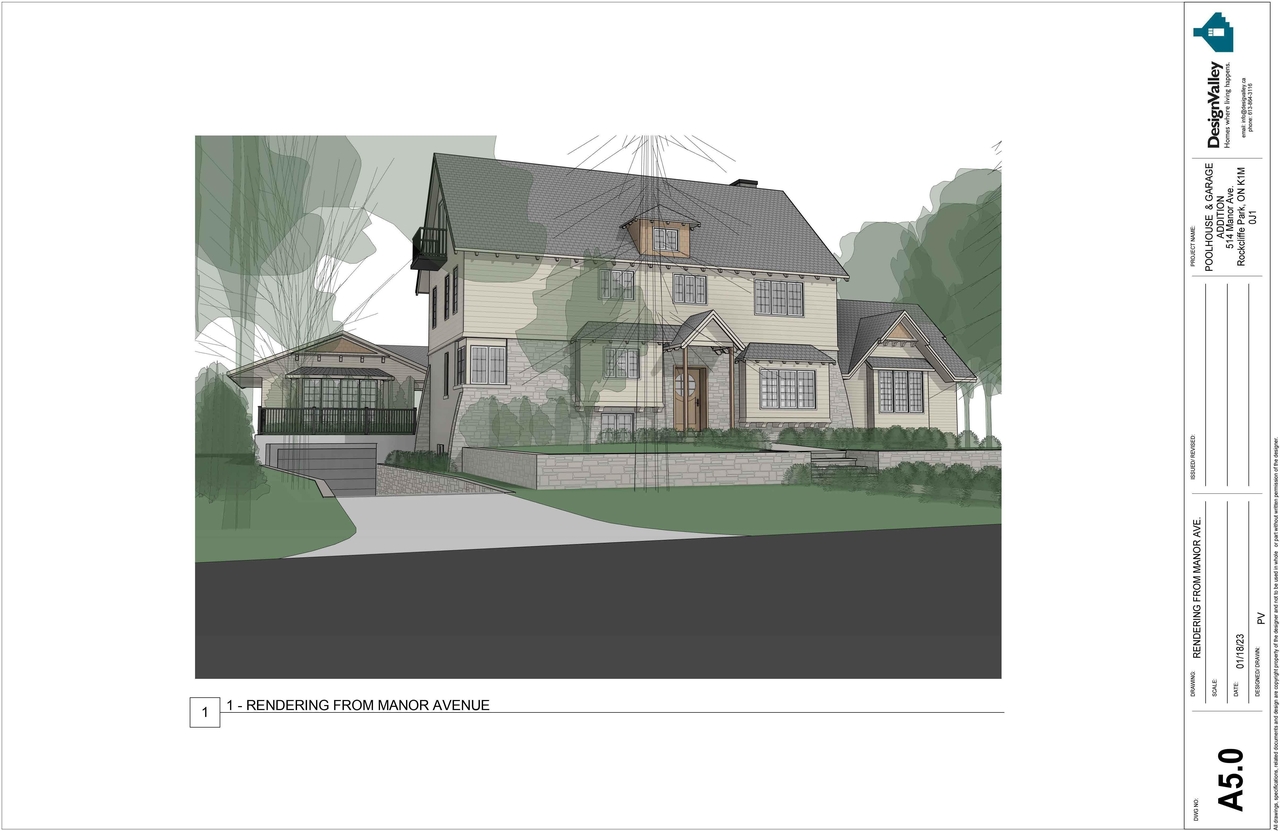 Rendering of building from page 15 of the file '2023-03 Elevations and Renderings'