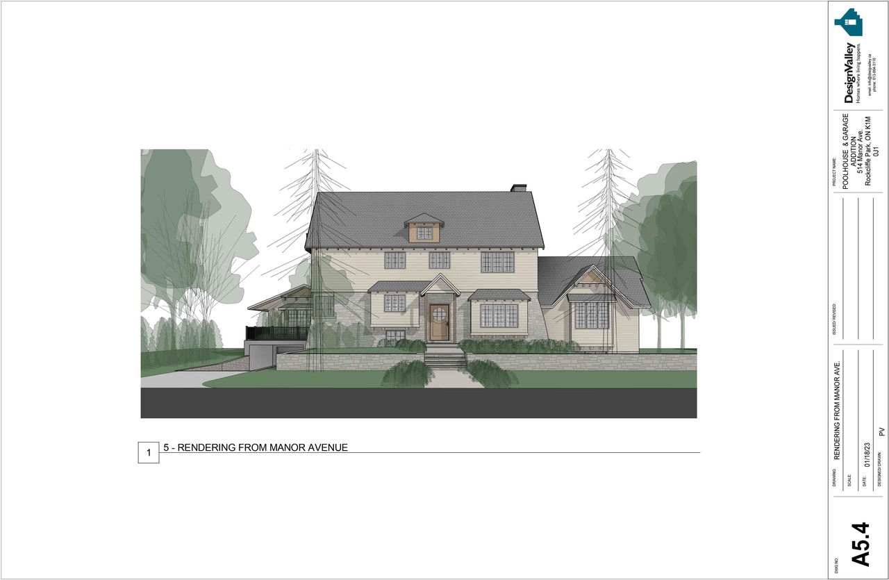 Rendering of building from page 16 of the file '2023-03 Elevations and Renderings'
