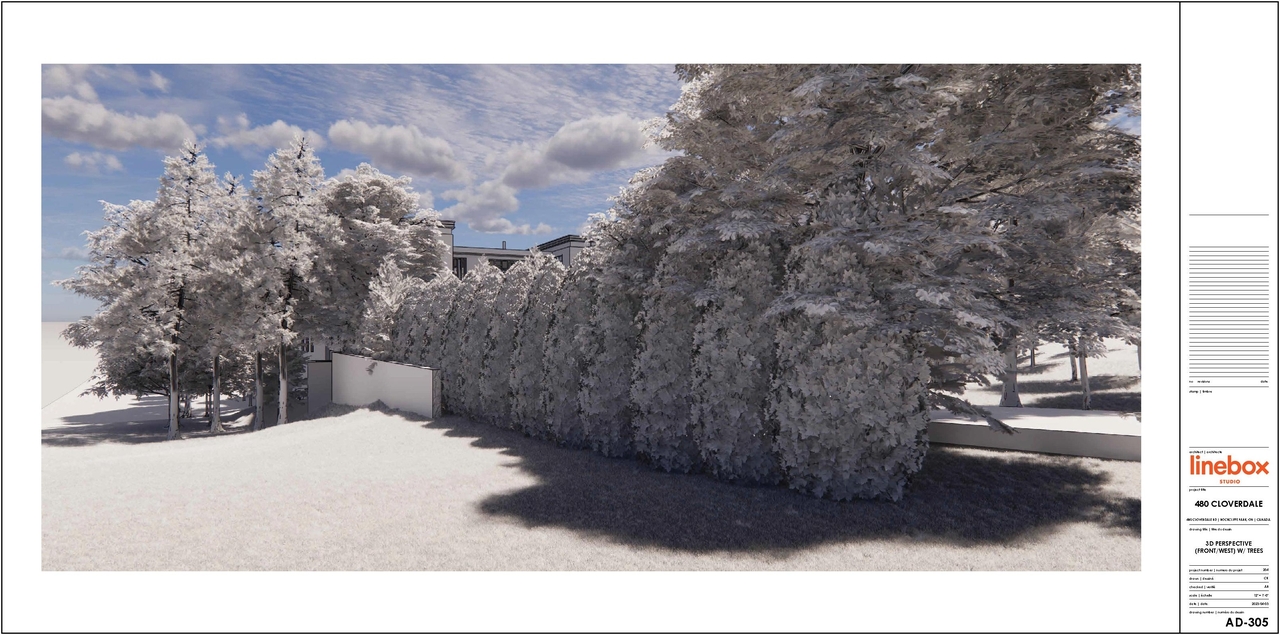 Rendering of building from page 1 of the file '480 Cloverdale - Renderings'