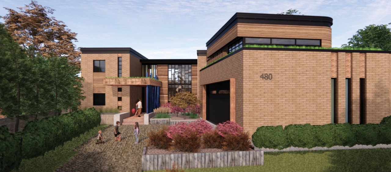 Rendering of building from page 5 of the file '480 Cloverdale - Renderings'
