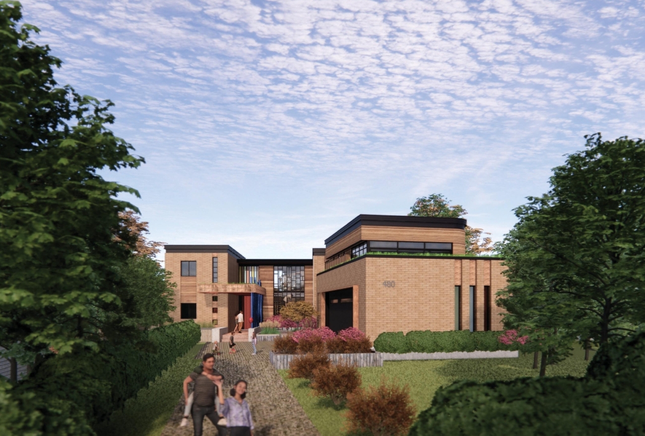 Rendering of building from page 6 of the file '480 Cloverdale - Renderings'