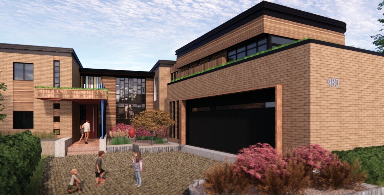 Rendering of building from page 7 of the file '480 Cloverdale - Renderings'