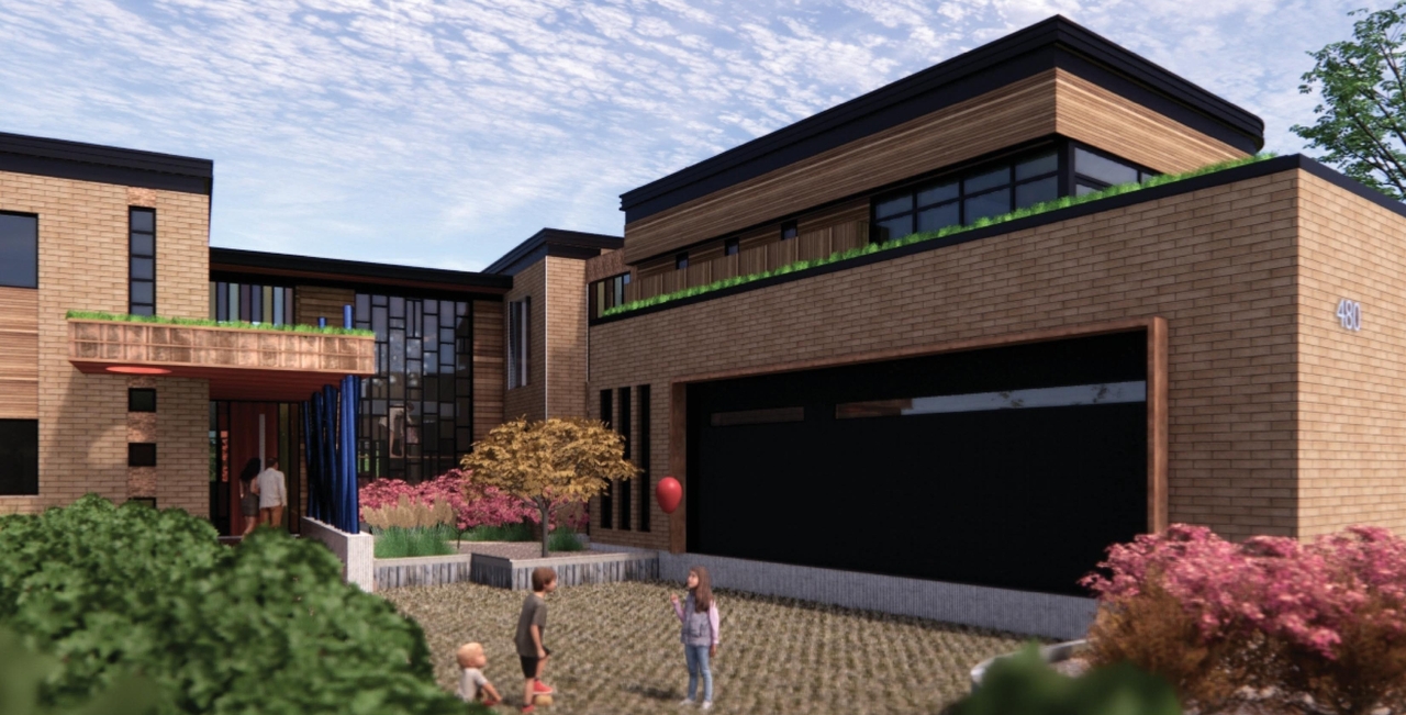 Rendering of building from page 8 of the file '480 Cloverdale - Renderings'