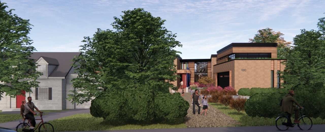 Rendering of building from page 9 of the file '480 Cloverdale - Renderings'