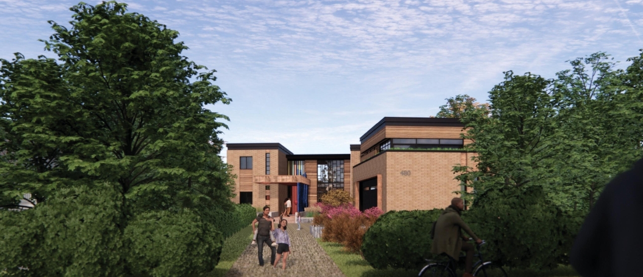 Rendering of building from page 10 of the file '480 Cloverdale - Renderings'
