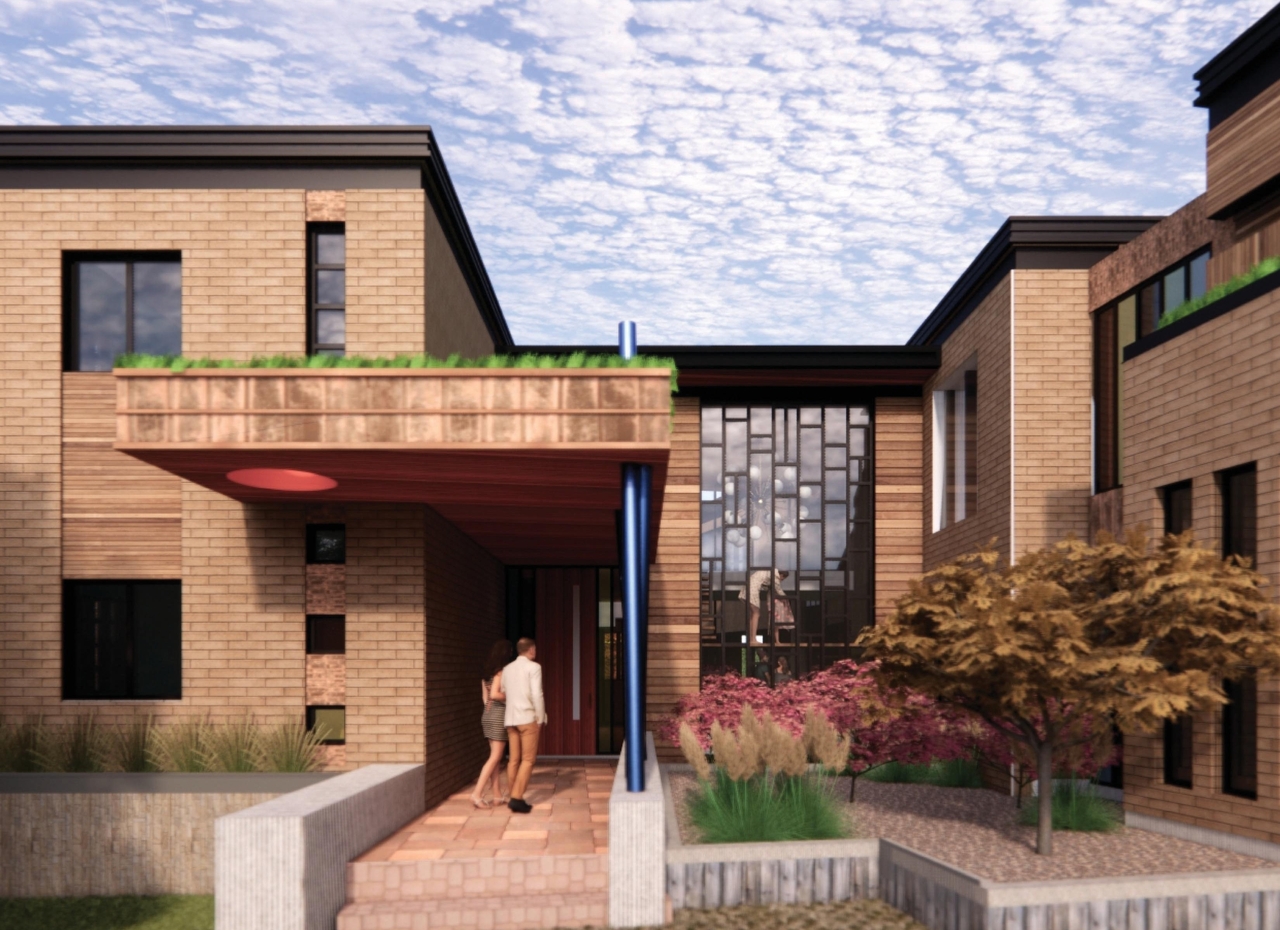 Rendering of building from page 11 of the file '480 Cloverdale - Renderings'
