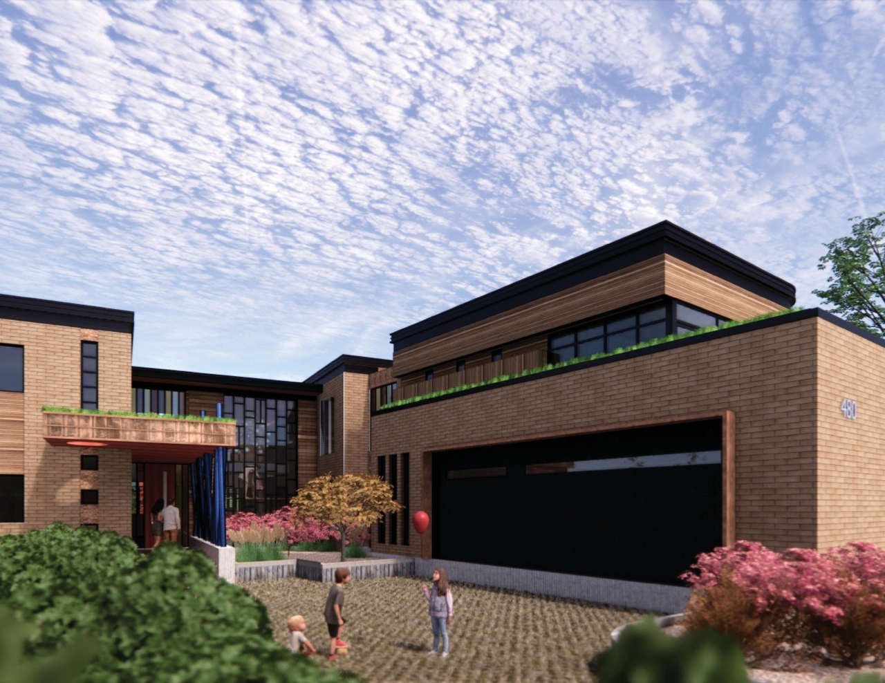 Rendering of building from page 8 of the file '480 Cloverdale - Renderings'