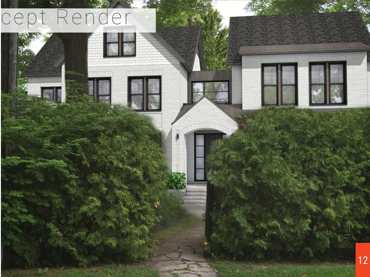 Rendering of building from page 2 of the file '1 Maple - 1112 Lisgar Proposed Renderings'