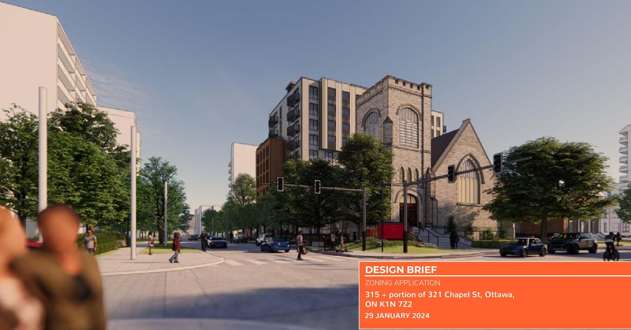 Rendering of building from page 1 of the file '315 Chapel Street - Design Brief'