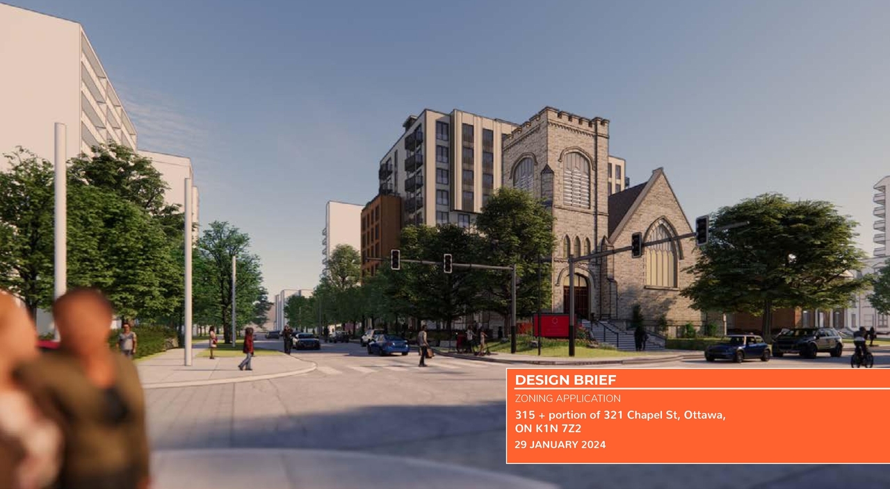 Rendering of building from page 1 of the file '315 Chapel Street - Design Brief'