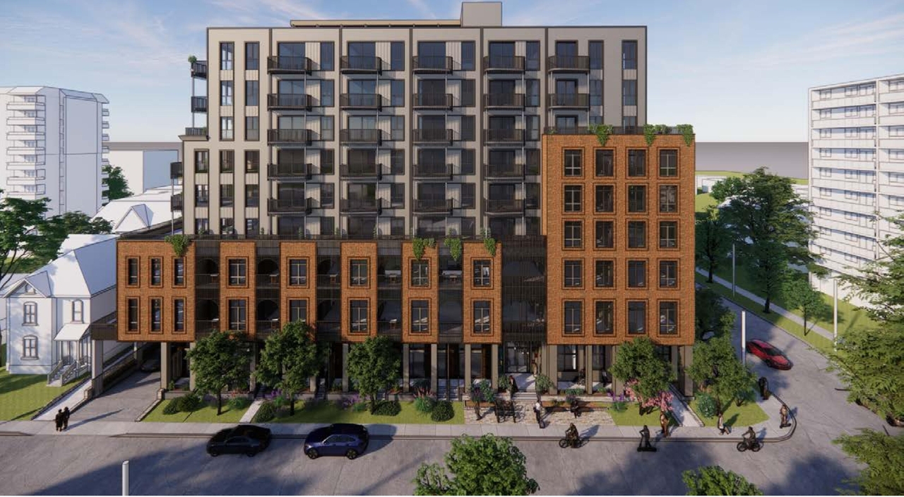Rendering of building from page 12 of the file '315 Chapel Street - Design Brief'