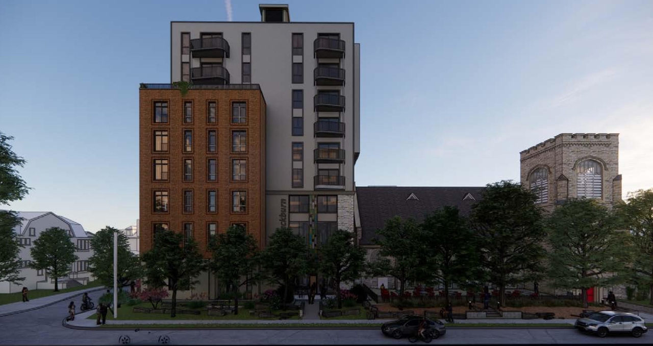 Rendering of building from page 13 of the file '315 Chapel Street - Design Brief'