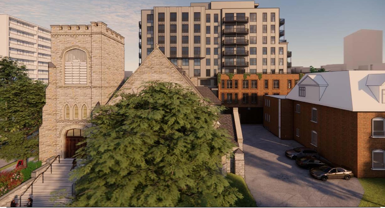 Rendering of building from page 14 of the file '315 Chapel Street - Design Brief'
