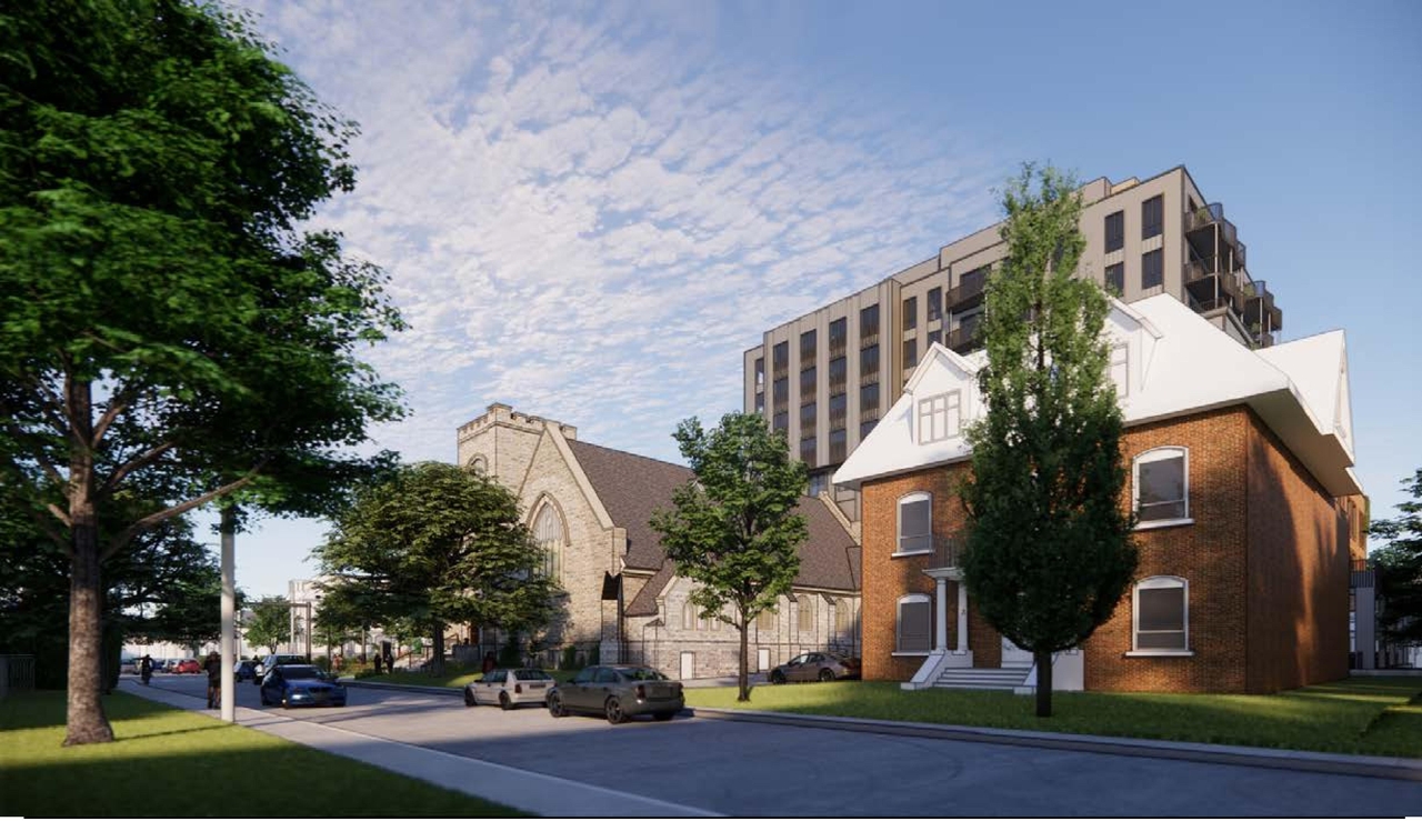 Rendering of building from page 15 of the file '315 Chapel Street - Design Brief'