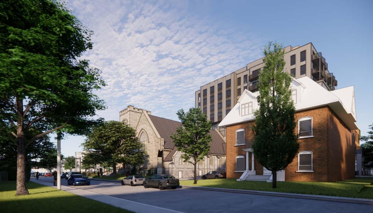 Rendering of building from page 15 of the file '315 Chapel Street - Design Brief'