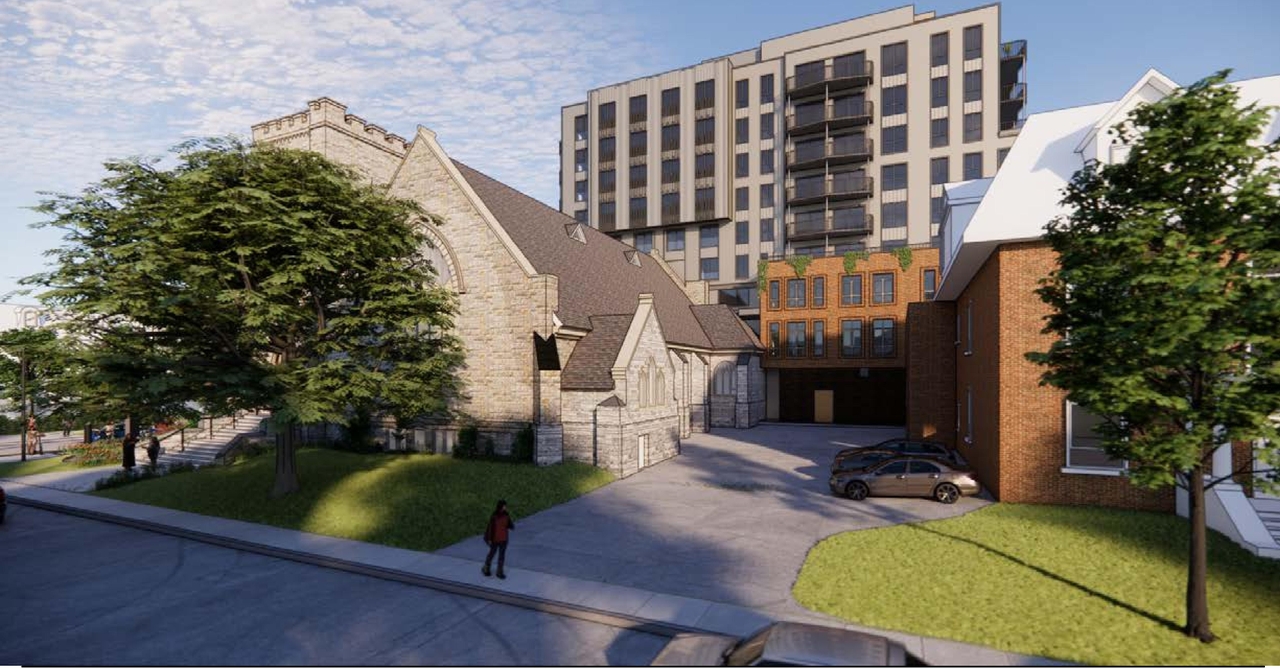 Rendering of building from page 16 of the file '315 Chapel Street - Design Brief'