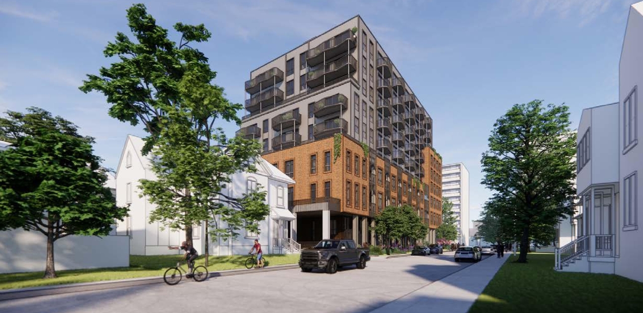 Rendering of building from page 20 of the file '315 Chapel Street - Design Brief'