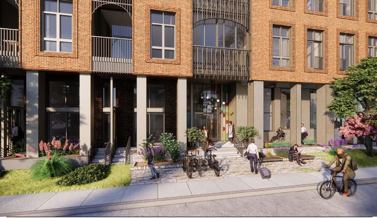 Rendering of building from page 22 of the file '315 Chapel Street - Design Brief'