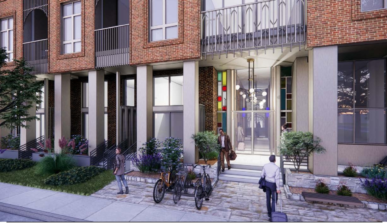 Rendering of building from page 23 of the file '315 Chapel Street - Design Brief'