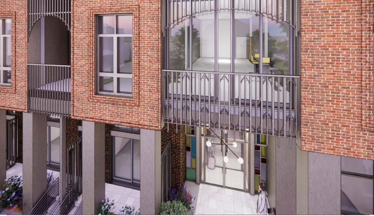 Rendering of building from page 27 of the file '315 Chapel Street - Design Brief'