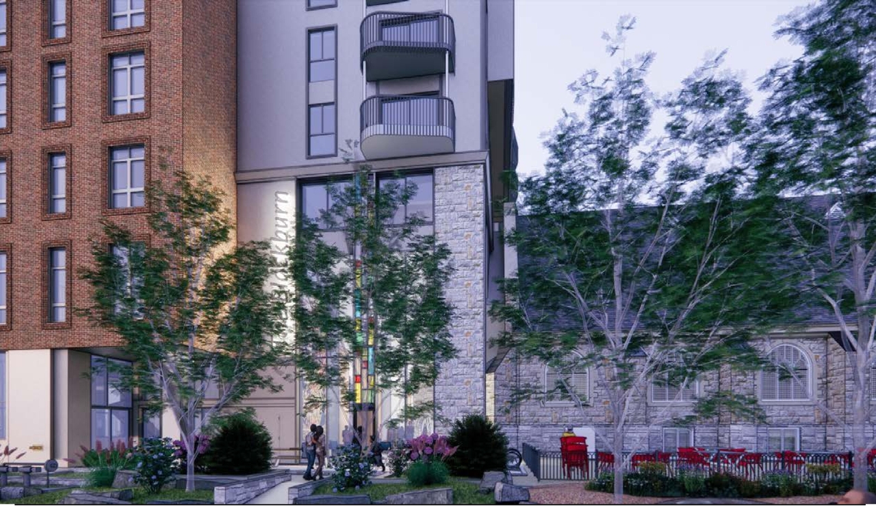 Rendering of building from page 30 of the file '315 Chapel Street - Design Brief'