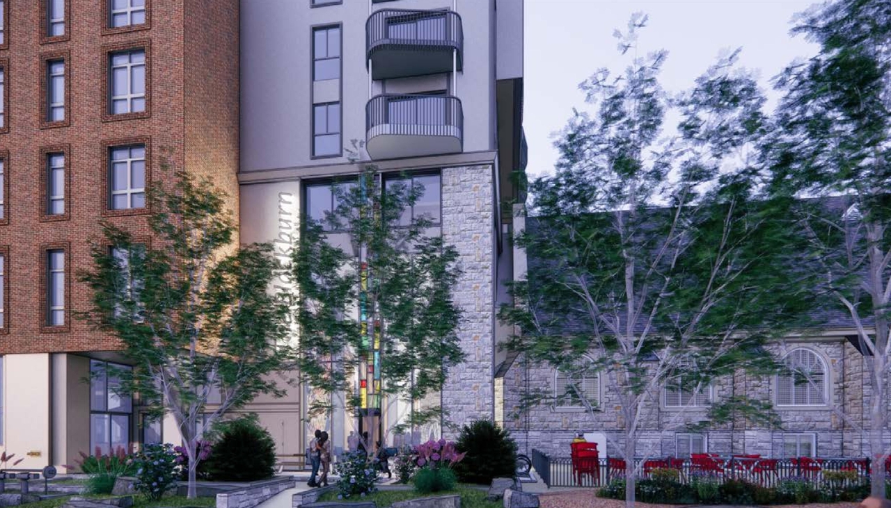 Rendering of building from page 30 of the file '315 Chapel Street - Design Brief'