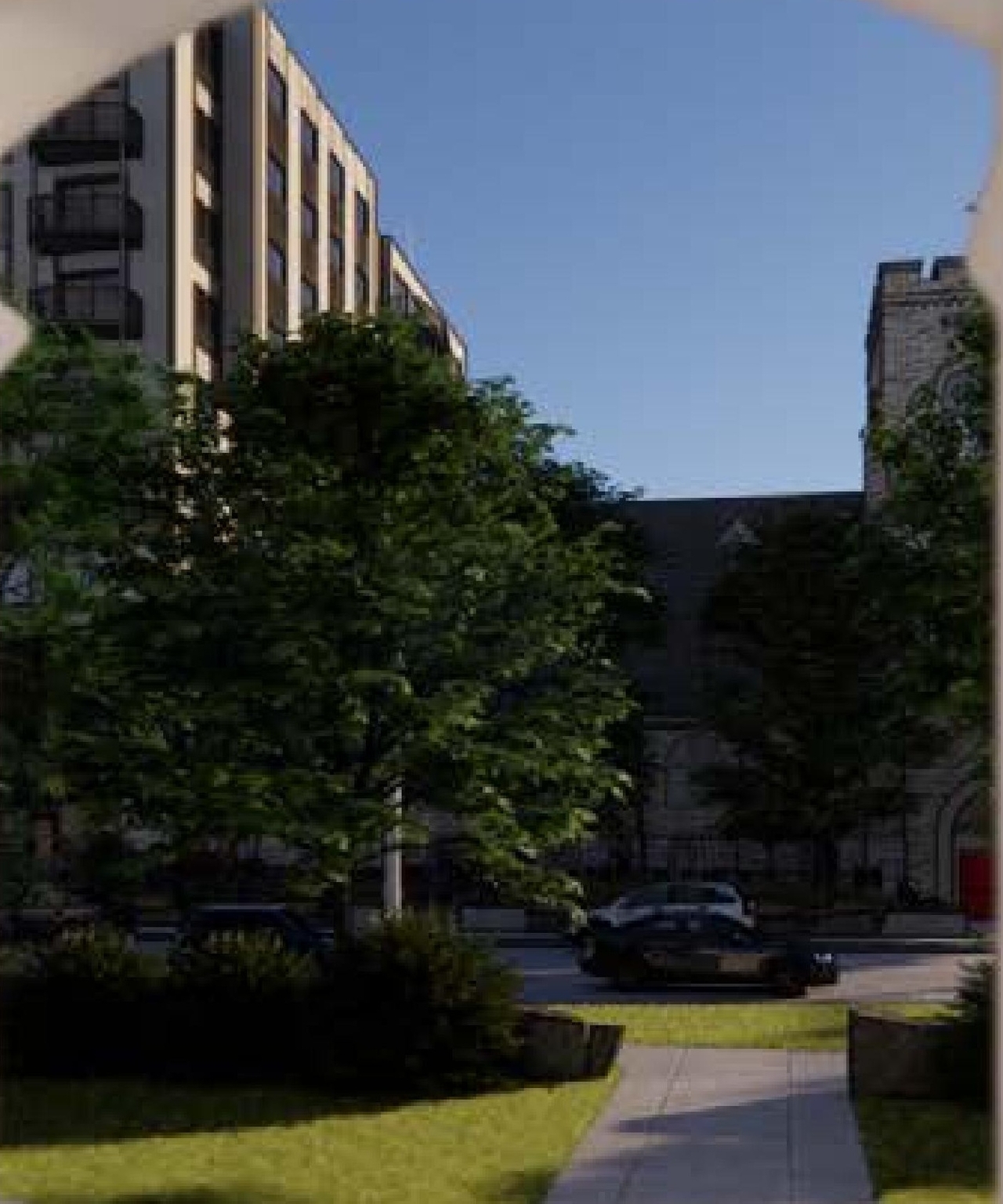 Rendering of building from page 31 of the file '315 Chapel Street - Design Brief'