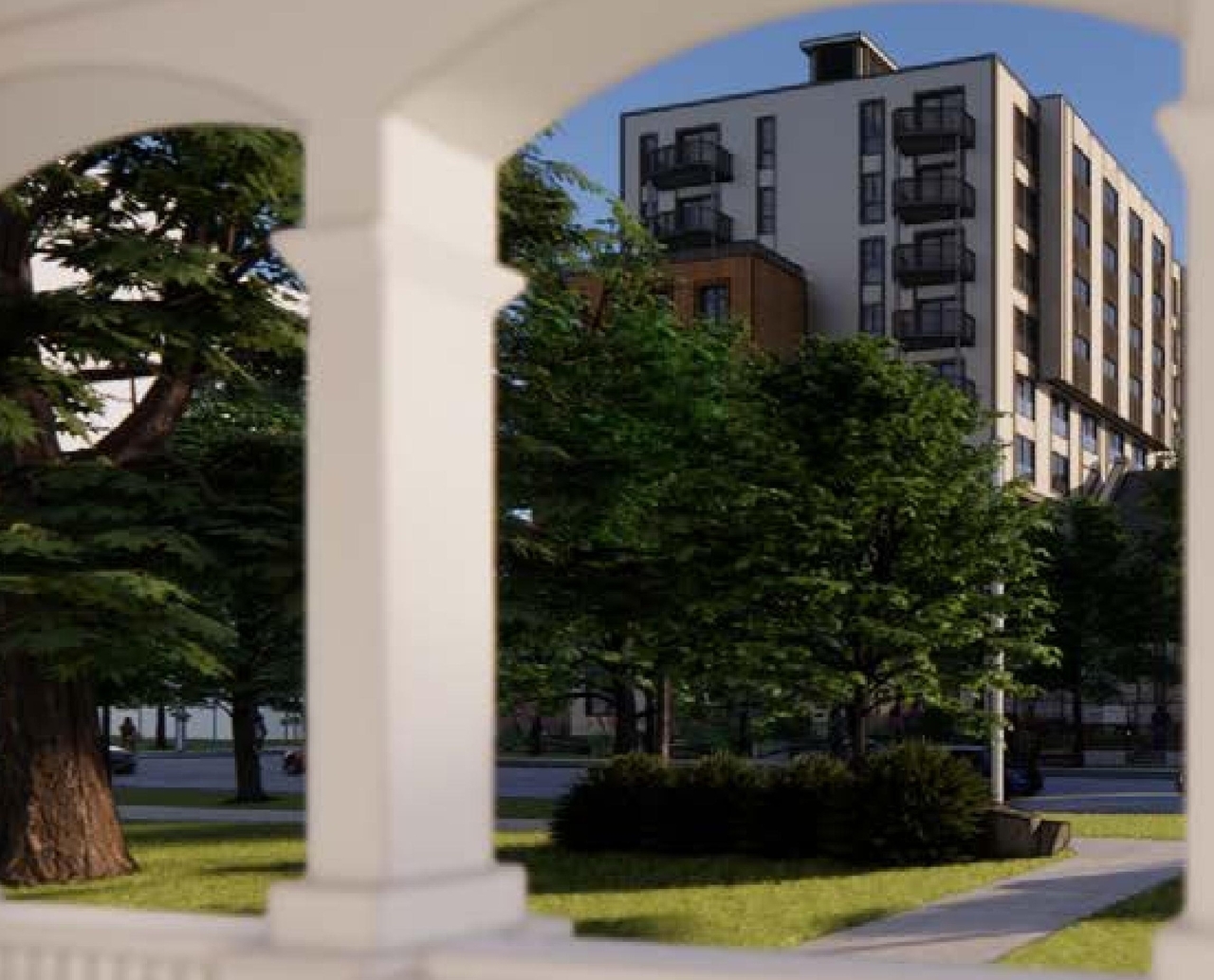 Rendering of building from page 32 of the file '315 Chapel Street - Design Brief'