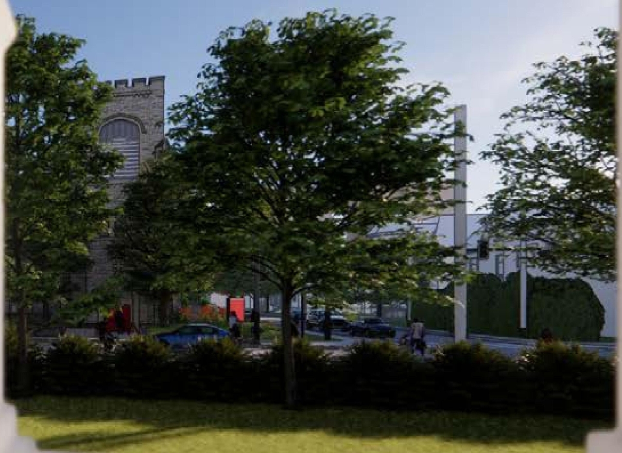 Rendering of building from page 32 of the file '315 Chapel Street - Design Brief'