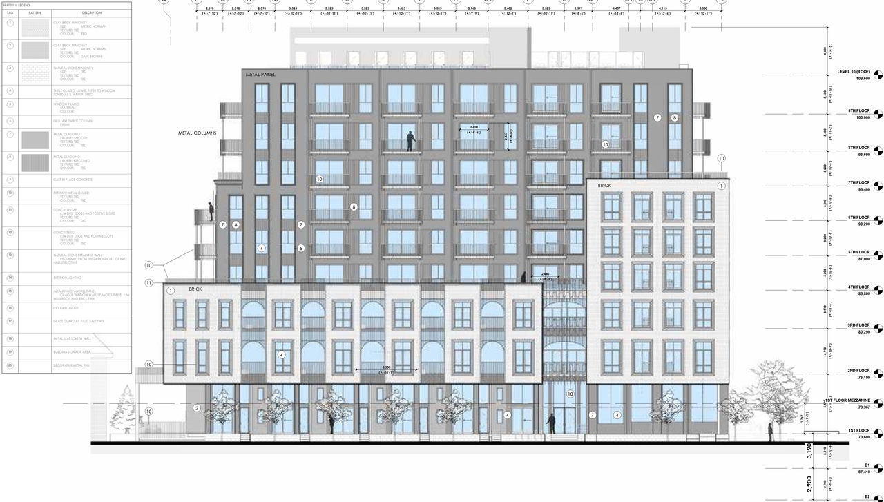 Rendering of building from page 48 of the file '315 Chapel Street - Design Brief'