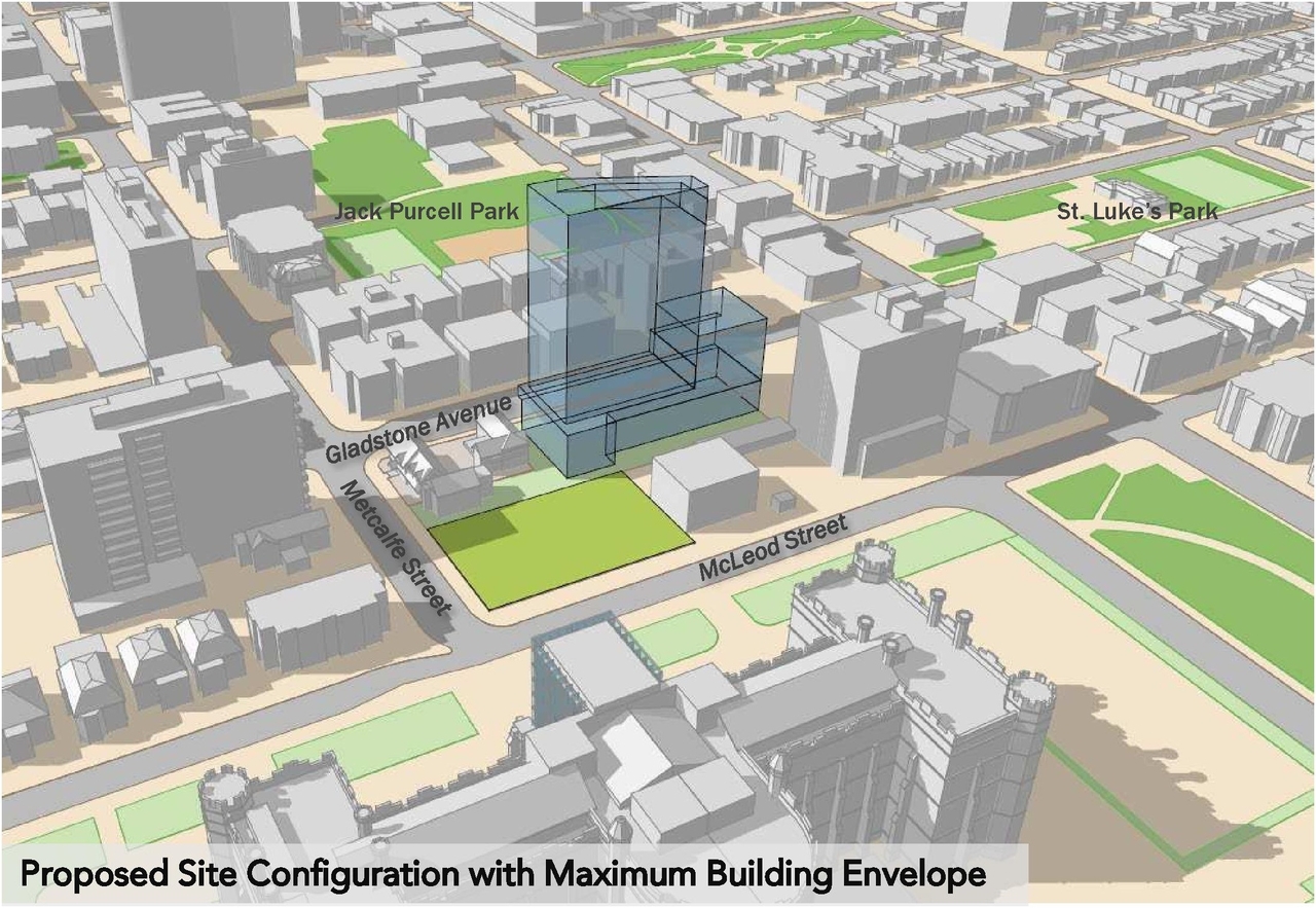 Rendering of building from page 6 of the file 'Design Competition Details, Principles and Guidelines (Excerpt from UDRP presentation]'
