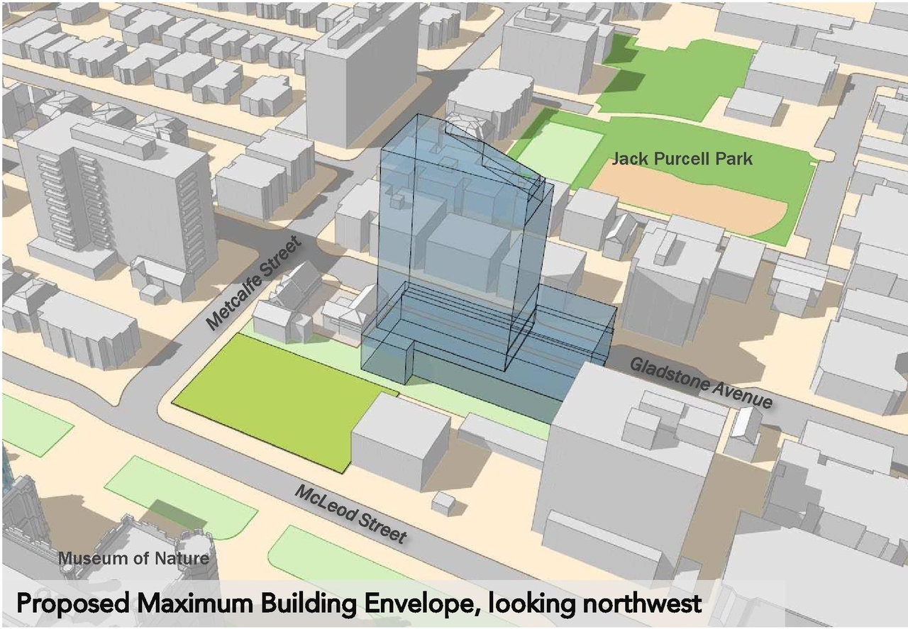 Rendering of building from page 7 of the file 'Design Competition Details, Principles and Guidelines (Excerpt from UDRP presentation]'