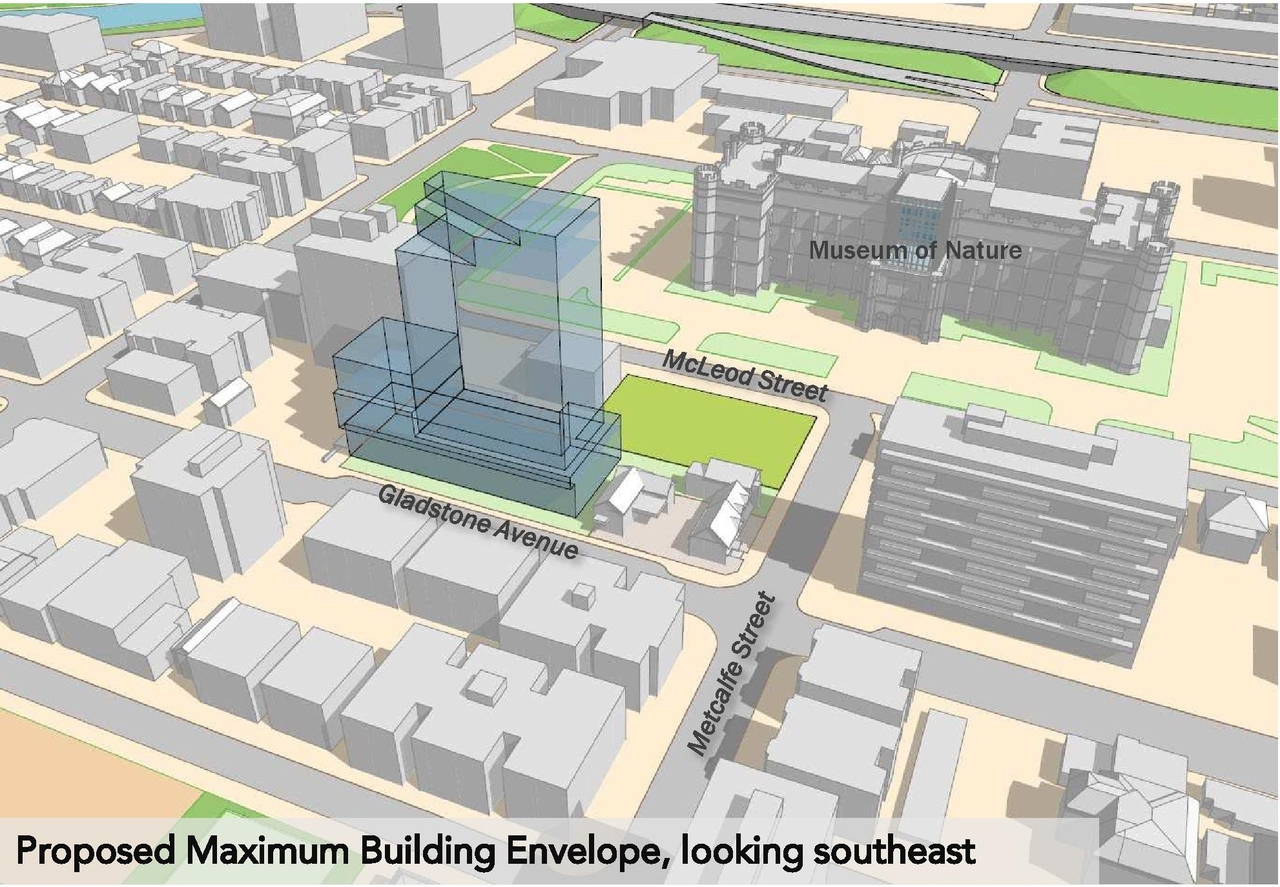 Rendering of building from page 7 of the file 'Design Competition Details, Principles and Guidelines (Excerpt from UDRP presentation]'