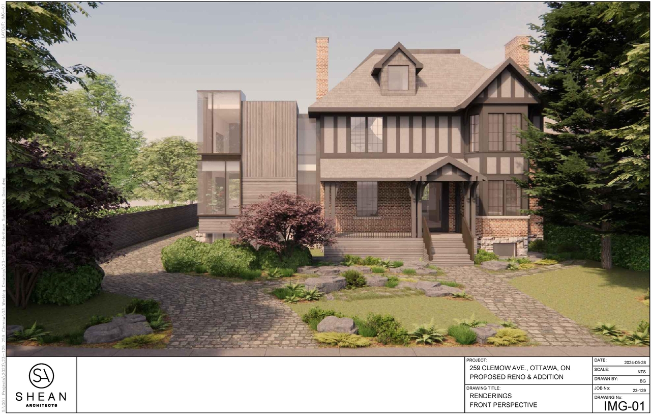 Rendering of building from page 1 of the file '259 Clemow - Renderings'