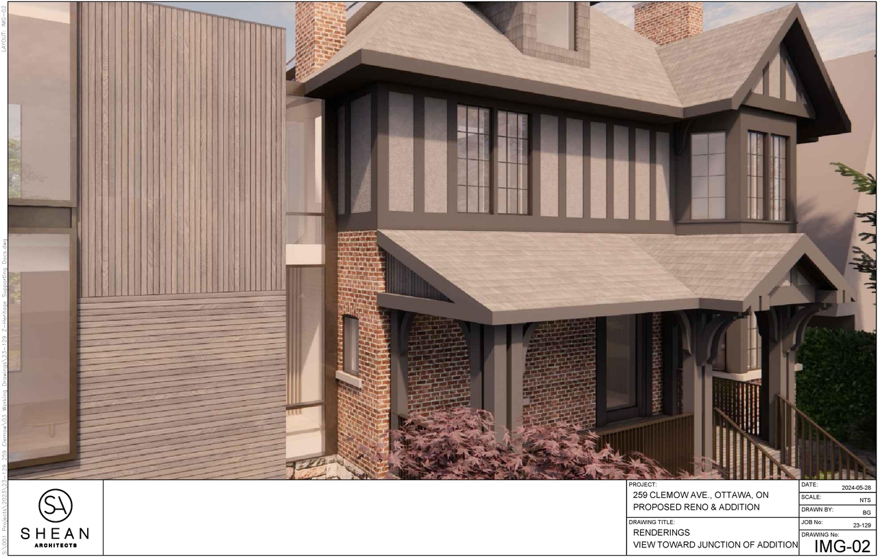 Rendering of building from page 2 of the file '259 Clemow - Renderings'