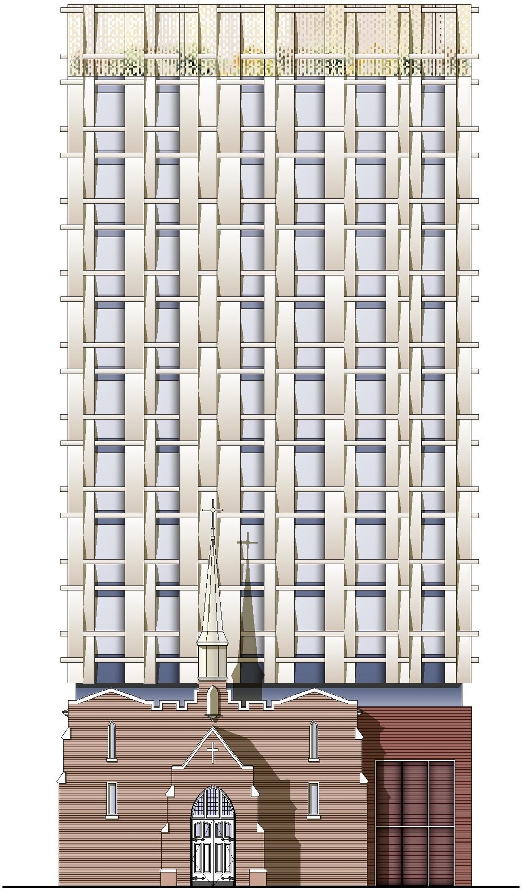 Rendering of building from page 4 of the file '254 Argyle - Urban Design Brief'